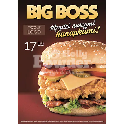 plakat kanapka big boss z kurczakiem w panierce