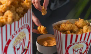 przekąska chicken popcorn serwuj popcorn z kurczaka z sosem